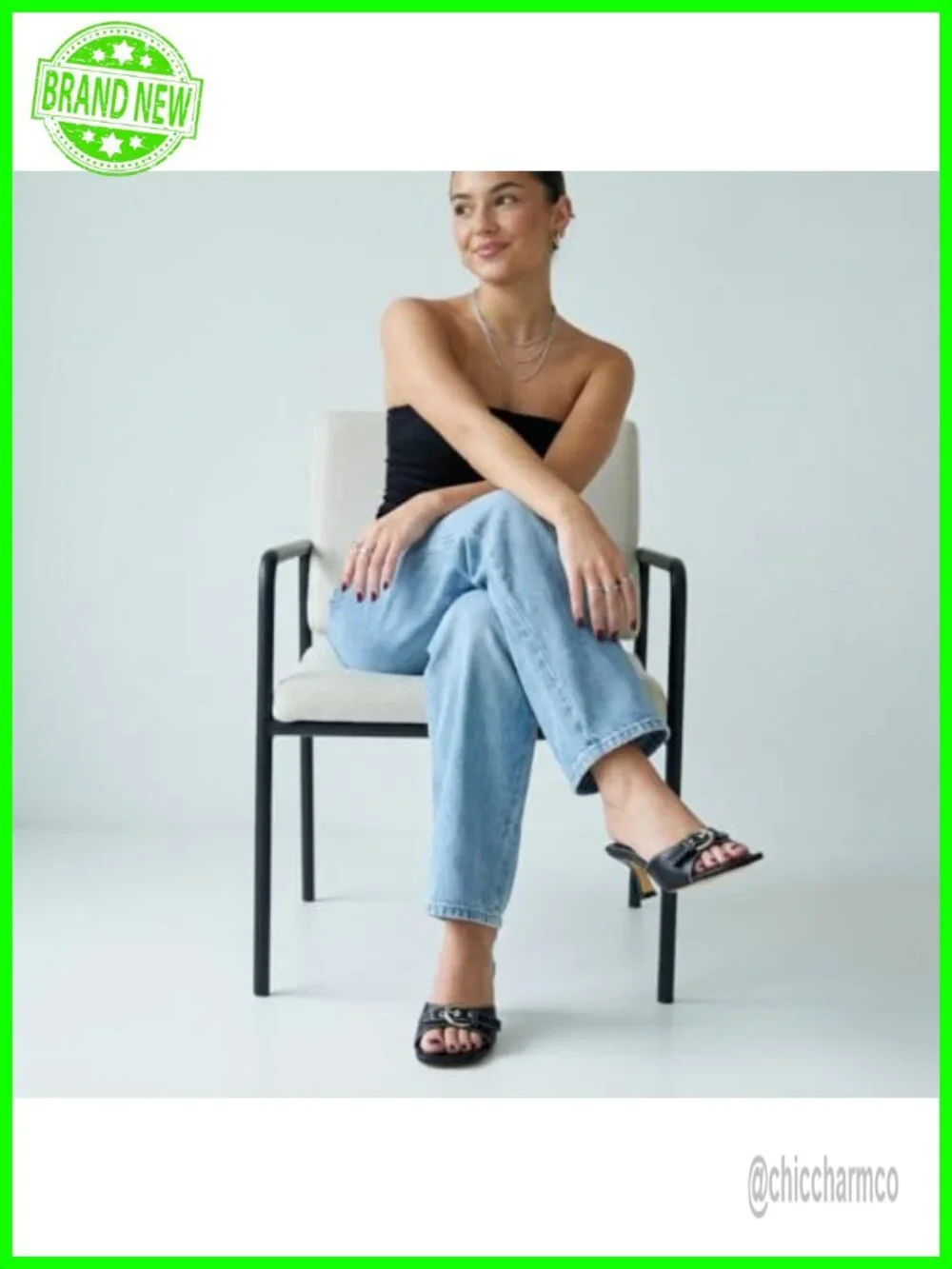 CUSHIONAIRE Belle Kitten Heels for Women with Buckle Accent, Comfortable Mule